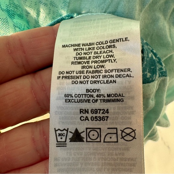 Columbia Racerback Tank Top Light Aqua w/ Ombré Granite Pattern to Dark Aqua Med - Picture 4 of 8